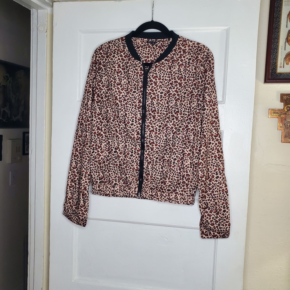 Brave Soul Leopard Print Windbreaker